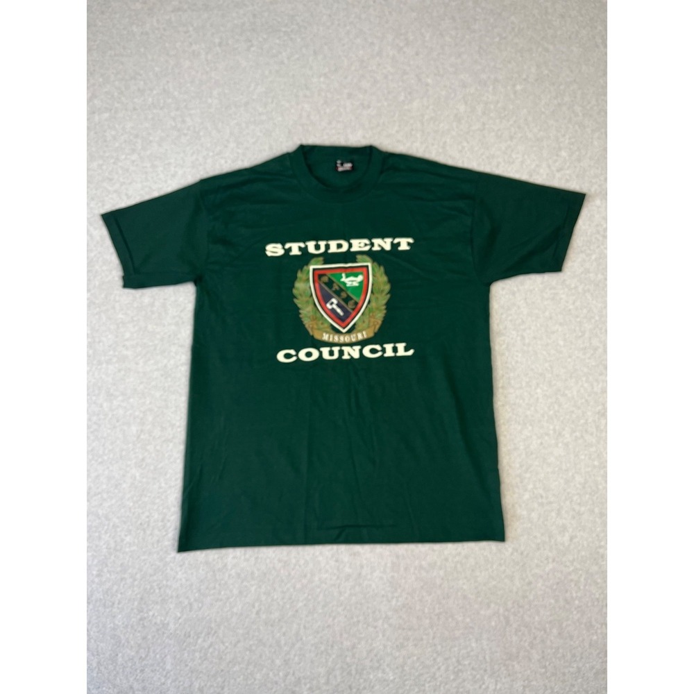 Vintage Missouri Association of Student Councils Adult XL Green 90s Made USA